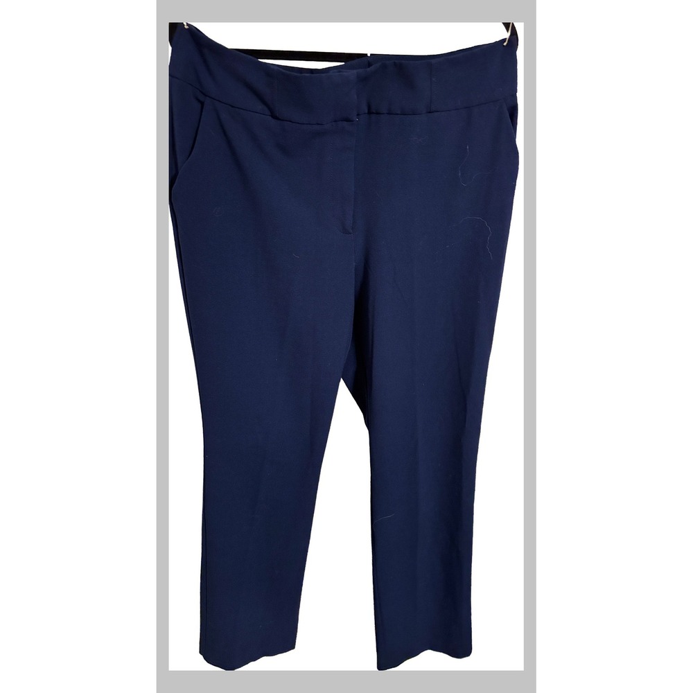New York & Company Navy Blue Dress Pants Womens 14 Tall Career Trousers Slacks